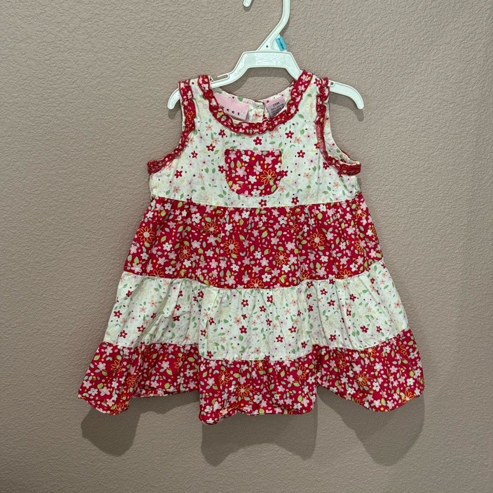 Sweet Baby Girl’s Red Floral Dress - 2T